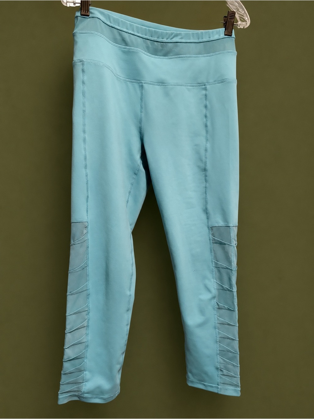 Gaiam High-Waist Cropped Leggings | Light Aqua Blue | Size M